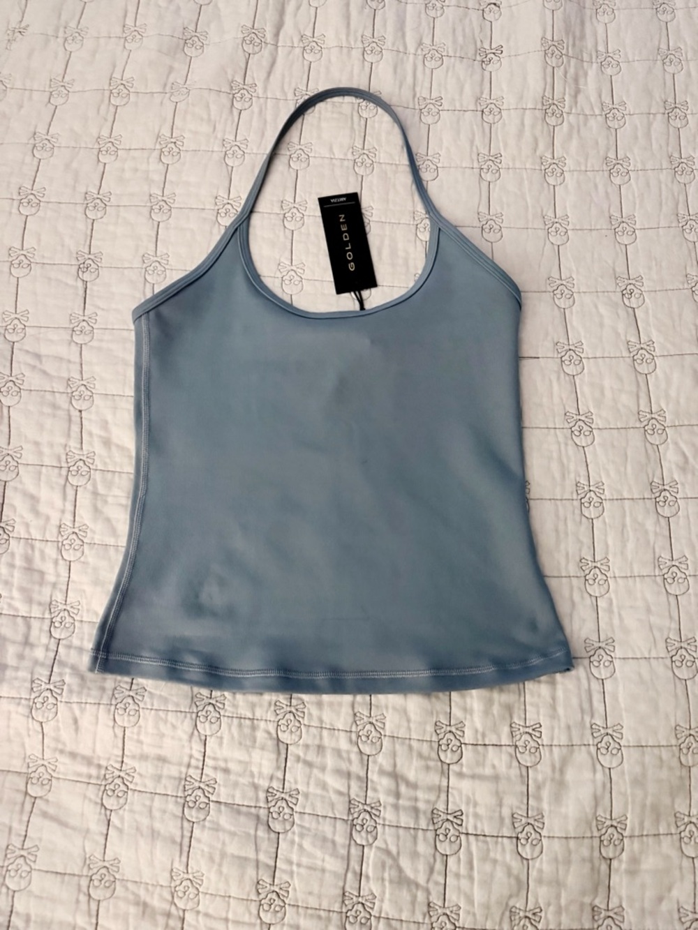 Aritzia LIFE Essential Cami Halter Top Umbra Blue NWT